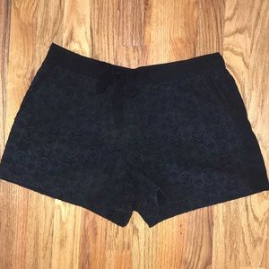 Loft black lace shorts size 6